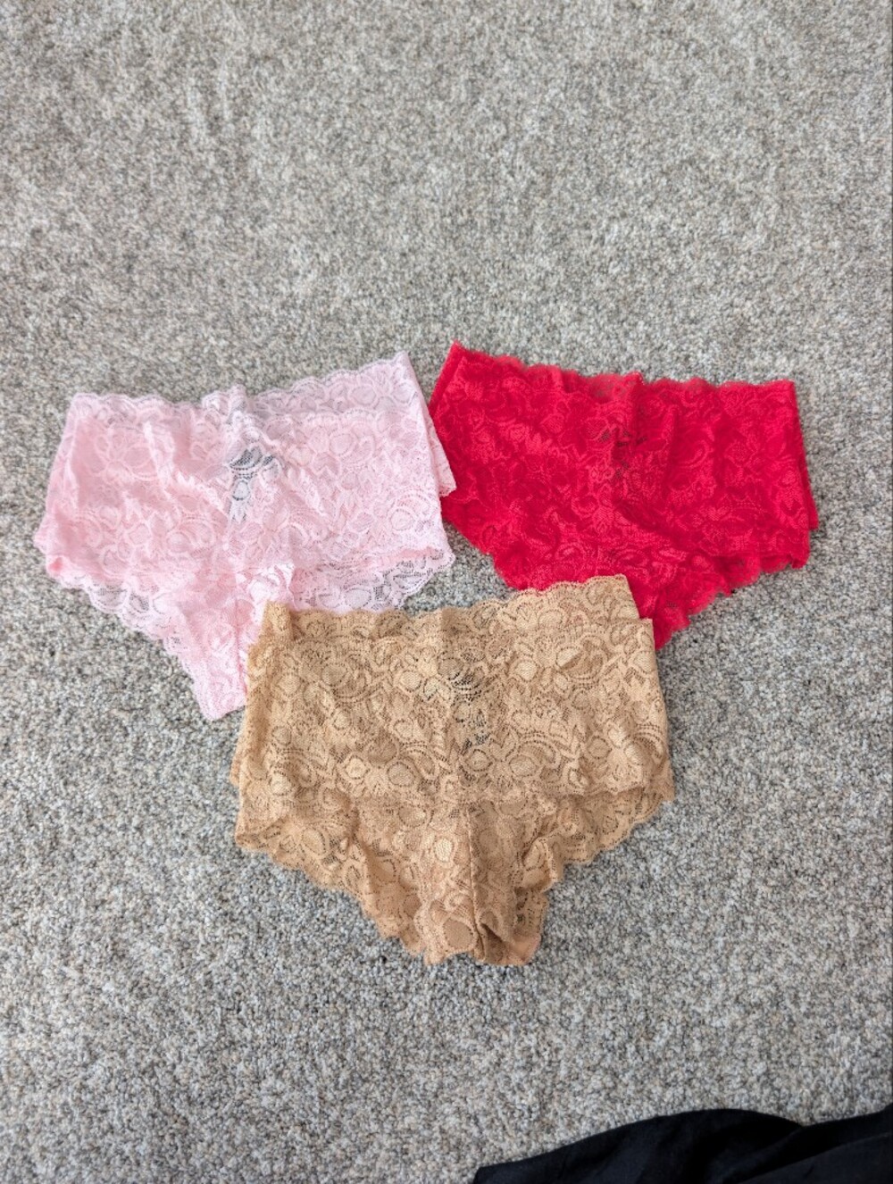 NEW Quince Stretch Lace Boyshorts 6-pack Beige Pink Red XS